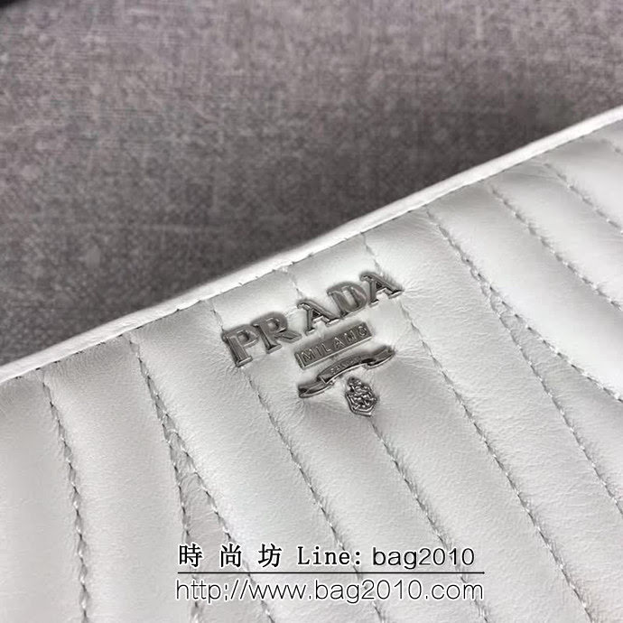 PRADA普拉達 專櫃最新款 頂級原單納帕牛皮 女士單拉鏈錢包 1ML506 DD1717